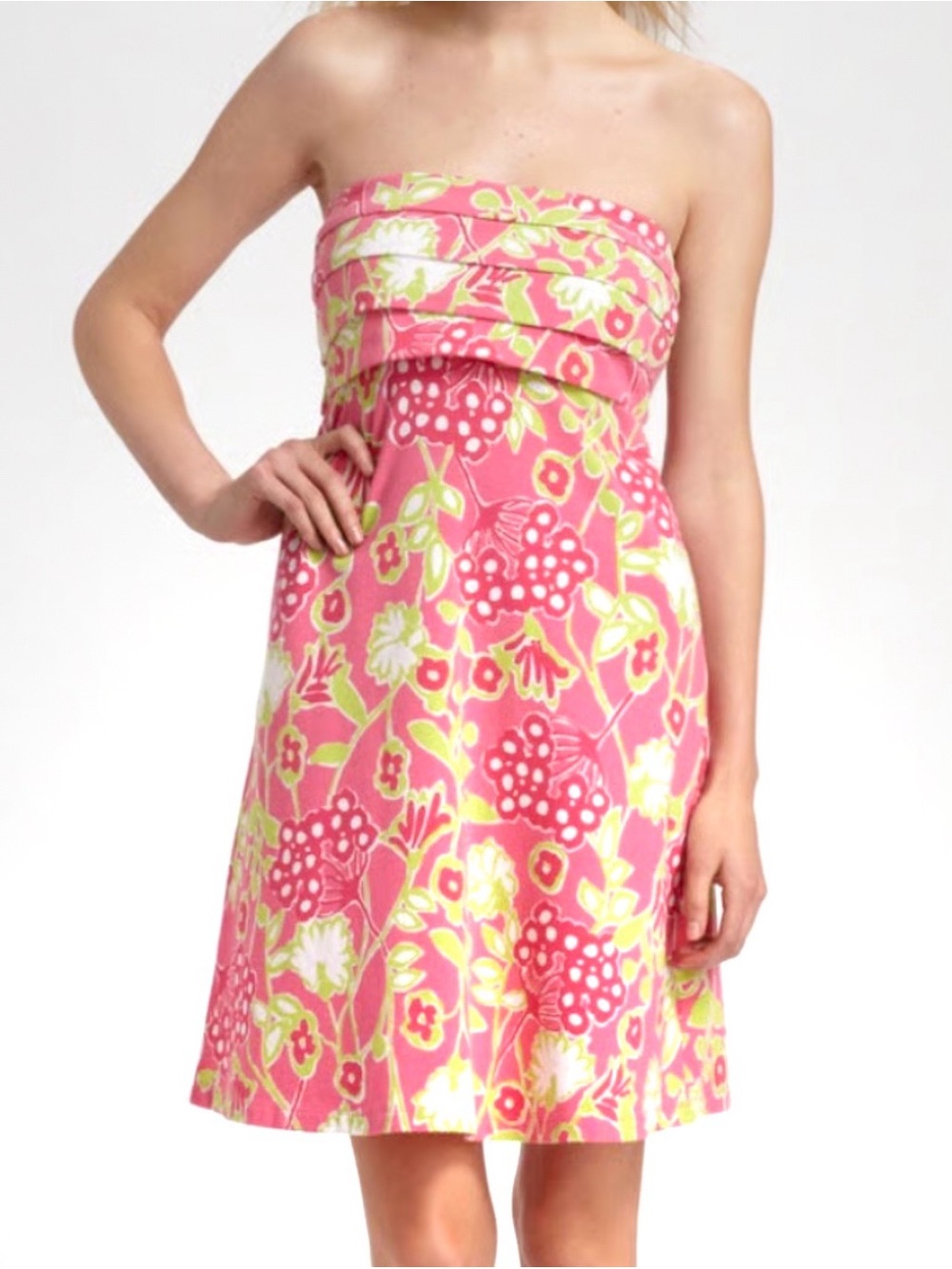 Lilly Pulitzer Strapless Stretchy Cotton Dress